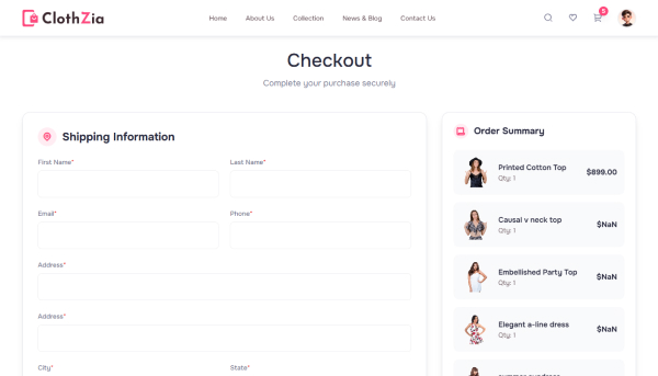 Checkout Page